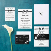 Zwart-witte strik | Elegante bruiloft | monochroom Informatiekaartje (Personaliseer de collectie van deze zelfstandige maker.)