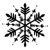 Zwart-wit minimalistische grafische sneeuwvlok schort