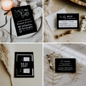 Moderne vette zwart-wit typografie all in one uitnodiging