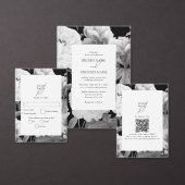 Zwart & Wit Pioenrozen Waterverf Bloemenbruiloft Ronde Sticker (Personaliseer de collectie van deze zelfstandige maker.)