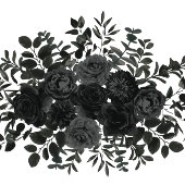 Wit en zwart Roos Gothic Wedding Ribbon Satijnen Lint