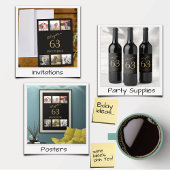 Any Age Verjaardag Zwart Goud Foto Spandoek