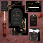 Minimalistisch Zwart & Goud Bruiloft Drinken Bar M Menu