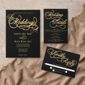 Zwart & Gouden Folie Dank u Kalligrafie Trouwen Kartonnen Onderzetters (Personaliseer de collectie van deze zelfstandige maker.)