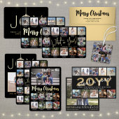 What a Year 18 Photo Collage and Captions Black Feestdagenkaart
