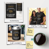 Any Age Verjaardag Geboren Legendary Zwart Goud Re Folie Uitnodiging