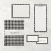 Elegante zwarte en ivoorkleurige houndstooth-monog post-it® notes