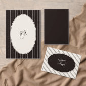 Black Ivory Classic Old Money QR Code Wedding RSVP Kaartje (Personaliseer de collectie van deze zelfstandige maker.)