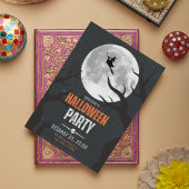 Zwarte en Oranje Halloween volle maan Hart Sticker