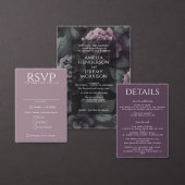 Zwart en Paarse Moody Bloemen Behuizing Kaart (Personaliseer de collectie van deze zelfstandige maker.)