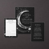 Zilveren Folie Sterren Celestial Bruiloft RSVP (Personaliseer de collectie van deze zelfstandige maker.)