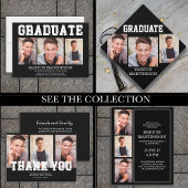 Zwart Wit Graduation Cap Etiket