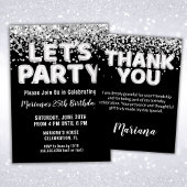 Zwarte en Witte verjaardag Papieren Bordje