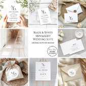 Zwart-wit Ampersand Modern Save the Date Kaart