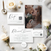 Elegant modern script minimalistisch bruiloft RSVP Kaartje