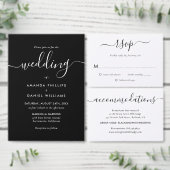 Uitstel van zwart-witte bruiloft aankondiging (Personaliseer de collectie van deze zelfstandige maker.)