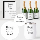 Black and White New Year's Eve Feestdagenkaart