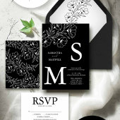 Zwart-wit bruiloft bewaar de data save the date