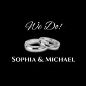 Zwart-wit Affair-trouwringen- All In One Uitnodiging