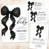Black Bow Baby shower Minimalist Invitation Acryl Uitnodigingen