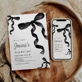 Verjaardagsuitnodiging met Black Bow Kaart