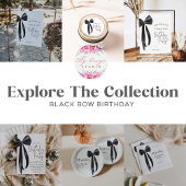 Black Bow verjaardagsfeestje Ronde Sticker