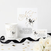 Elegant Chic Black Bow Bridal Shower Thank You Bedankkaart
