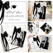 Black Bow Graduation Bedankkaart