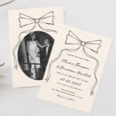 Bow Hand Drawn Wedding Sla de datum op Foto Kaart