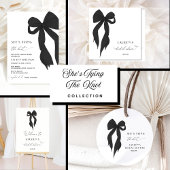 Elegante zwarte boog Raad hoe ringen spel Informatiekaartje