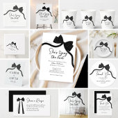 Zwarte boog ze bindt het knoop vrijgezellenfeest reclamebord met voetstuk