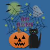 Zwarte kat & pompoen niet eng Halloween T-shirt