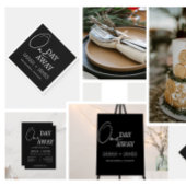 Zwart wit een dag weg repetitie diner bruiloft kaart