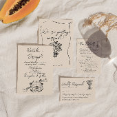 Retro met de hand getekende romantische QR-code br Kaart