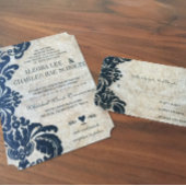 Royal zwart damask bruiloft dank u 5x7 bedankkaart