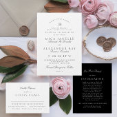 Zwart Wit Elegant Formeel repetitie diner Kaart