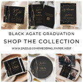 Zwarte Goud Agate Script Donkere QR Code 18e Verja Kaart