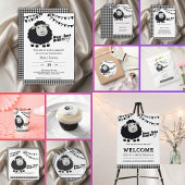 Black Kawaii Little Lamb Baby shower Papieren Bordje