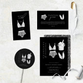 Zwart Modern Lingerie Vrijgezellenfeest Bedankkaart