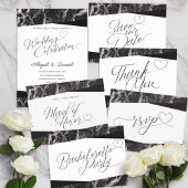 Black White Marble Bachelorette Briefkaart