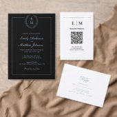 Minimalistische Black Blush bruiloft uitnodiging (Personaliseer de collectie van deze zelfstandige maker.)