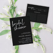 Zwart-wit Minimalistisch Script Bridal Brunch Papieren Bordje