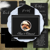 Zwarte en witte minimalistische bruiloft sparen de magneet