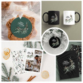 Zwarte moderne elegante waterverf botanische rusti theedoek