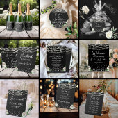 Jenga Wedding Guestbook String Lights Zwart Acryl Bord