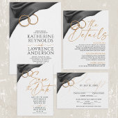 Black Velvet Wedding Details Card Kaart