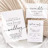 Zwart wit eet Drink We zijn getrouwd bruiloft Servet