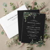 Zwart wit groen botanische Waterverf bruiloft Plaatskaartje (Personaliseer deze collectie van deze onafhankelijke maker. Test)