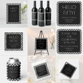 Zwart Wit Midden Eeuw 50e Verjaardag Dank u Bedankzakje