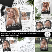 Afstudeerfoto in elegante scriptstijl fotoplaat